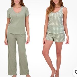 NEW Live 2 Lounge Women's Large 4-Piece Pointelle Lounge Set Pajama Set